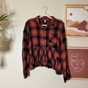 BP Babydoll Cut Plaid Flannel